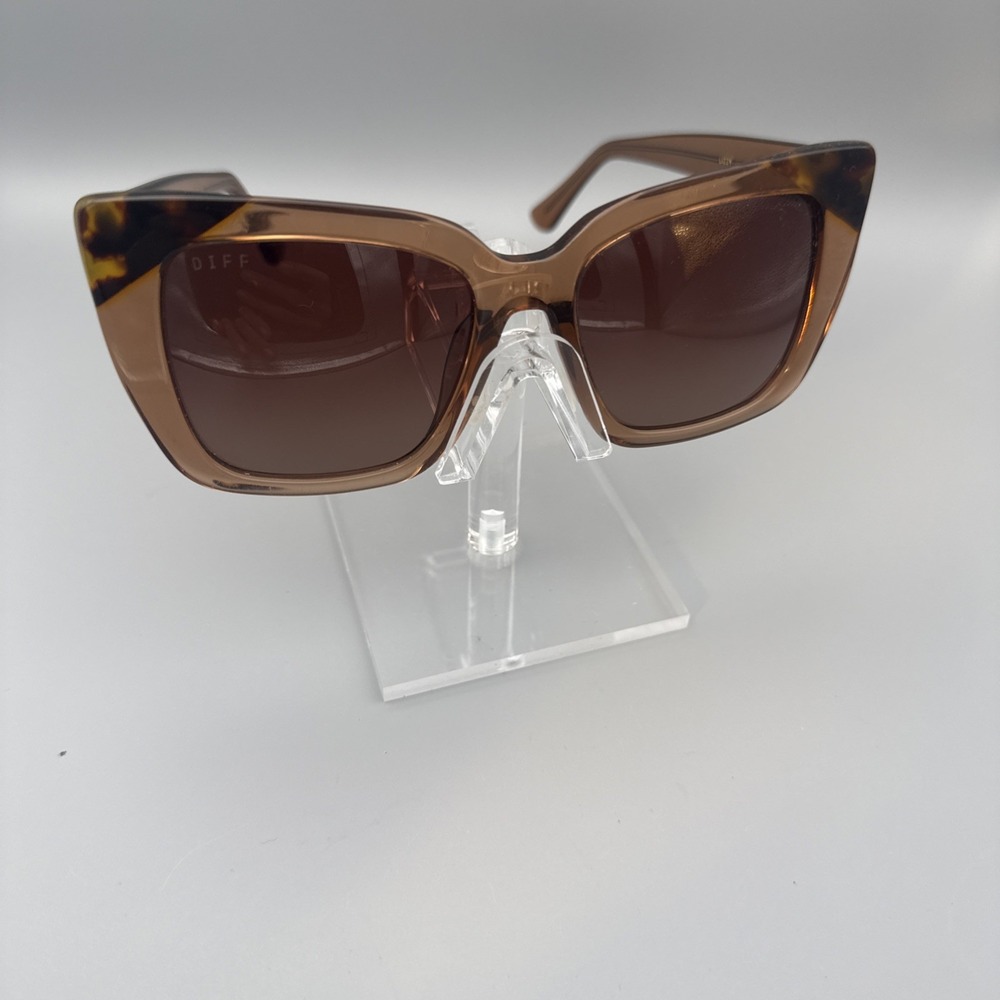 DIFF Eyewear "Lizzy" Translucent /Tortoise Authentic Polarized Femme Sunglasses